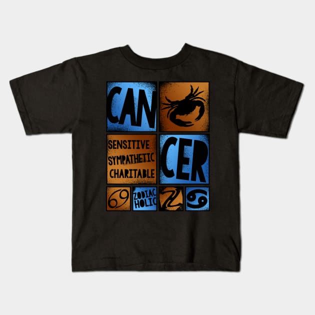 Zodiac CANCER Graffiti Box Series Kids T-Shirt by ZODIAC HOLIC